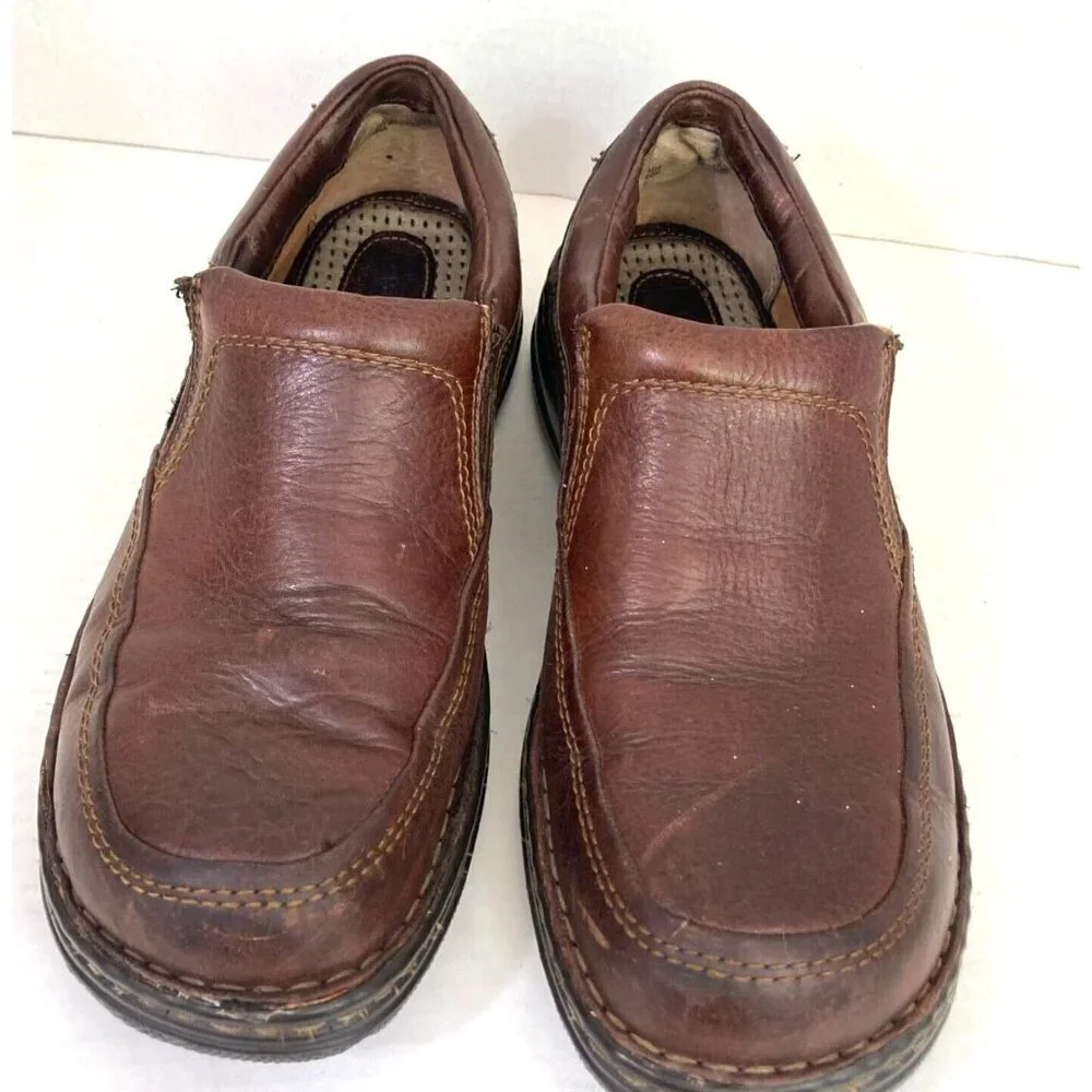 Born Blast II Slip On Leather‎ Loafers Mens Size 10 M Mahogany Brown M6663 Shoes